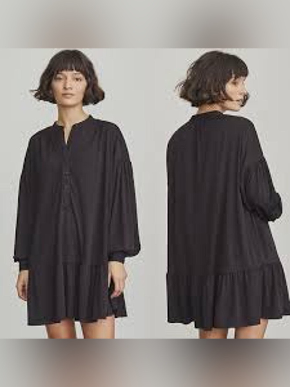 Elizabeth and James Black Long Sleeve Mini Dress. Witchy Whimsygoth